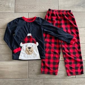 Boys Carter’s Flannel PJs/Pajamas - Red Buffalo Check/Polar Bear